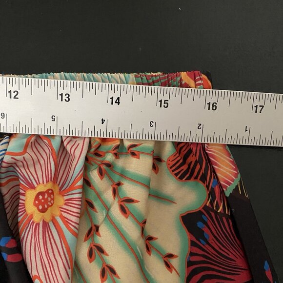 Rachel Zoe Full Maxi Skirt L Colorful Maximalism Resort Floral Tropical Print - Picture 11 of 12